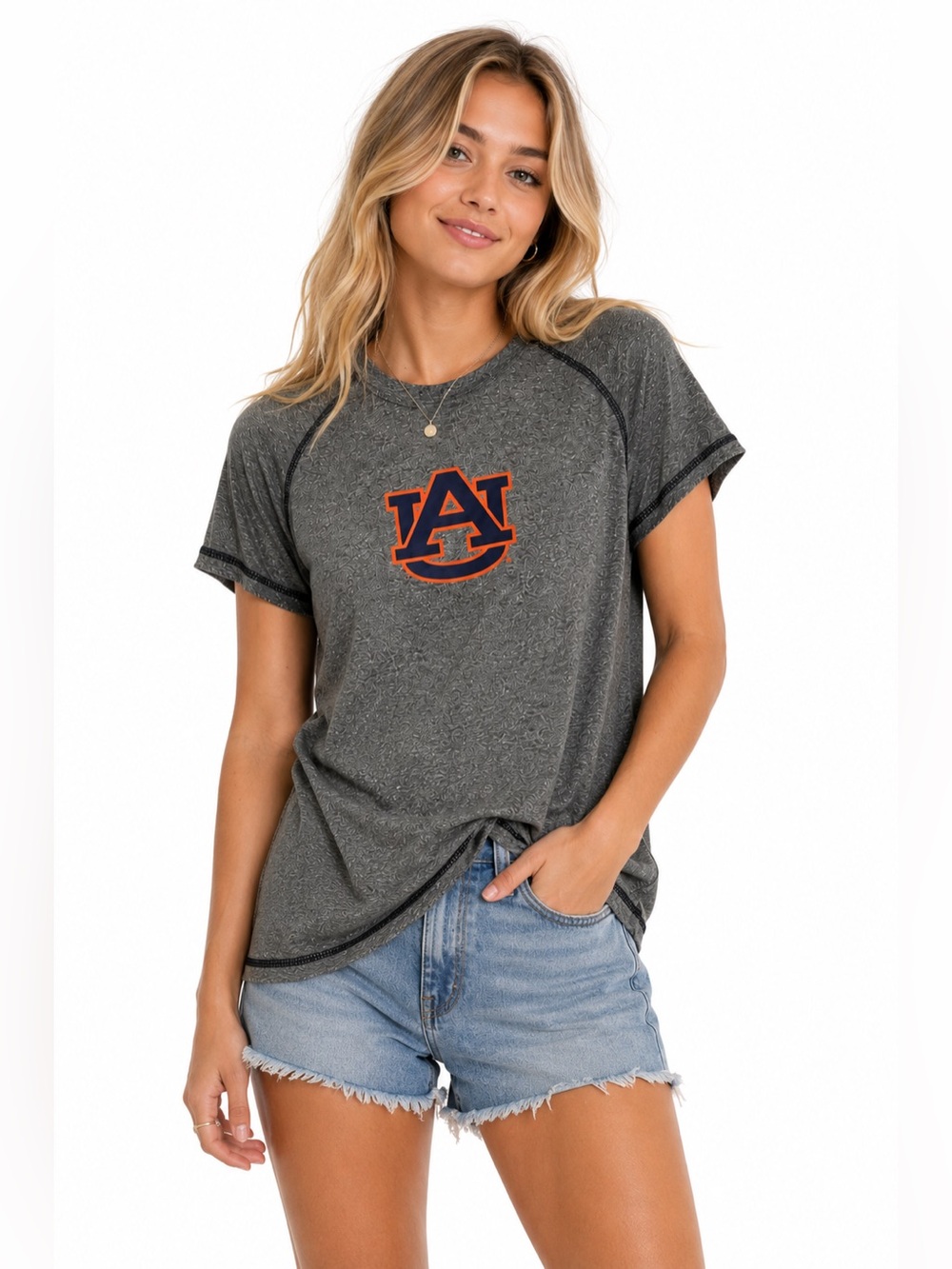 Auburn University Grey Logo Shirt Size Medium 8/10